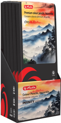 Creioane colorate Aquarelle, mina 3.3mm, set 12 culori, include pensula, Herlitz