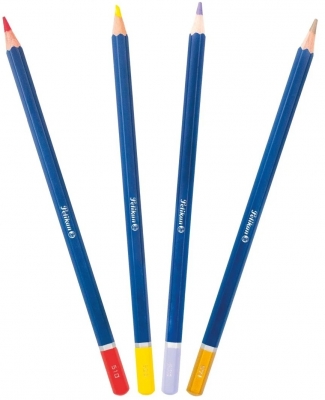 Creioane colorate hexagonale Premium, mina 3.3 mm, set 24 culori, in cutie metalica, Pelikan