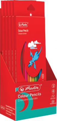Creioane colorate Jumbo, mina 5mm, set 12, Herlitz