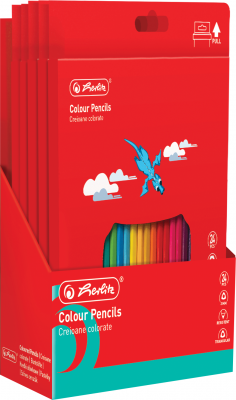 Creioane colorate, mina 3mm, set 24 culori, Herlitz