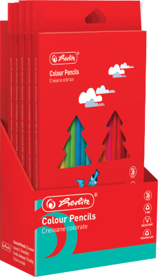 Creioane colorate, mina 3mm, set 36 culori, in 2 tavite plastic, Herlitz
