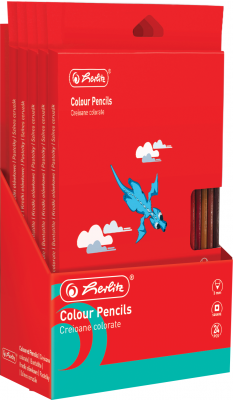 Creioane colorate, mina 3mm, set 24, Herlitz
