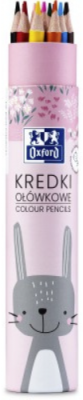 Creioane colorate rotunde Oxford Kids, mina 3 mm, set 12, diverse culori