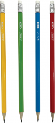 Creion grafit cu radiera 2B, mina 2.2mm, set 12, Herlitz