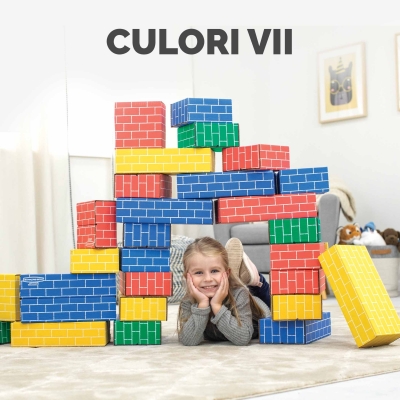 Cuburi colorate din carton, Playhouse 40 buc/set, Fellowes