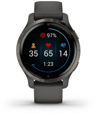 Ceas Smartwatch Garmin Venu 2S, GPS Wi-Fi, Grey + Slate