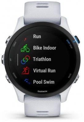 Ceas Garmin Forerunner 255, display 33mm, rezolutie displat 260x260 conectivitate Bluetooth™, ANT+, NFC, USB, functii accelerometru, giroscop, barometru, busola, termometru pentru temperatura exterioară, durata de viata baterie mod ceas inteligent: până la 14 zile, modul GNSS numai cu GPS: până la