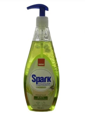 Detergent vase, Spark, lemongrass, pompita Sano, 700ml