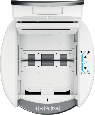 Distrugator documente automat Leitz OptiMax Small Office, P4, cross-cut, 200 coli, cos 21L, alb-gri