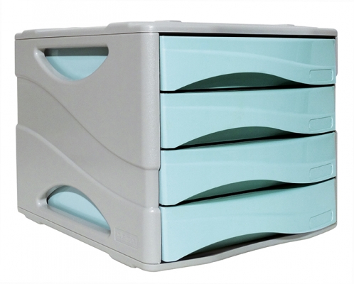 Dulap din plastic, 4 sertare, mod. 15, culoare albastru pastel, keep colour, Arda