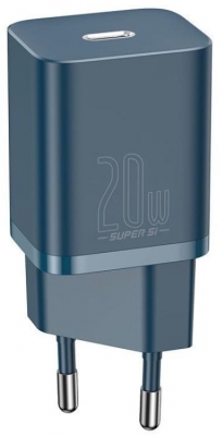Incarcator retea Baseus Super Si, Quick Charge 20W, 1 x USB Type-C 5V/3A, albastru