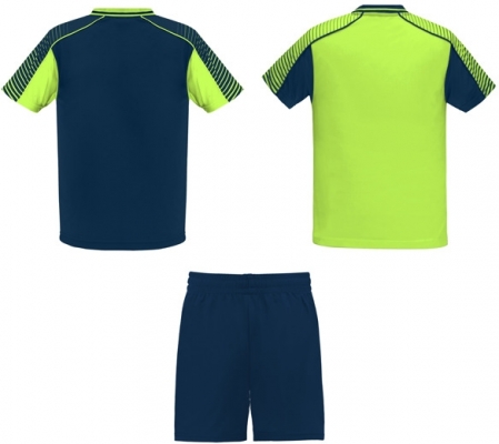Echipament sportiv copii Juve, Unisex, verde fluorescent-bleumarin, Roly