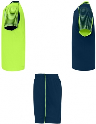 Echipament sportiv copii Juve, Unisex, verde fluorescent-bleumarin, Roly