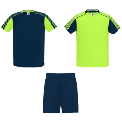 Echipament sportiv copii Juve, Unisex, verde fluorescent-bleumarin, Roly