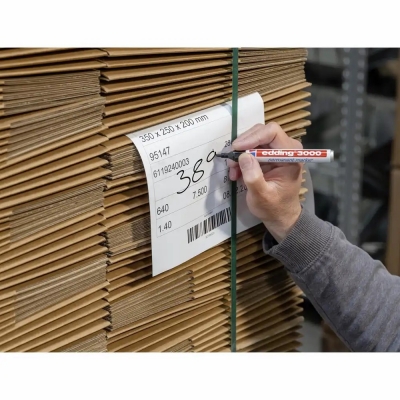 Marker permanent Edding 3000, varf rotund 1.5-3 mm, albastru