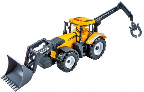 Excavator cu incarcator, galben