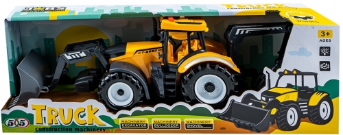 Excavator cu incarcator, galben