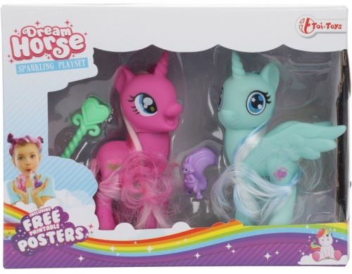 Figurine unicorn si accesorii, 2 buc/set. diverse culori, Toi-Toys