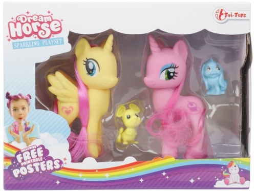 Figurine unicorn si accesorii, 2 buc/set. diverse culori, Toi-Toys