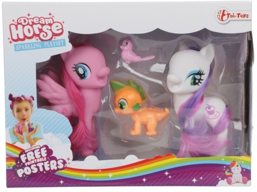 Figurine unicorn si accesorii, 2 buc/set. diverse culori, Toi-Toys