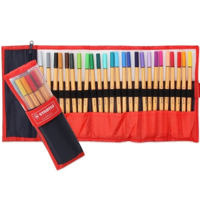 Fineliner Point 88, 0.4 mm, penar rulabil, 25 culori/set Stabilo