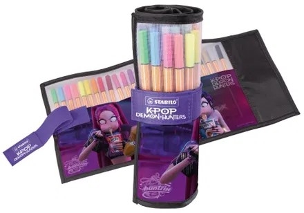 Fineliner Stabilo Point 88 K-Pop Demon Hunters, 0.4 mm, 25 bucati/set