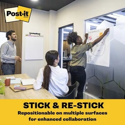 Foi adezive, Post-It Super Sticky, Meeting Charts, 63.5 x 76.2 cm, 30 file/buc, 2 buc/set, 3M