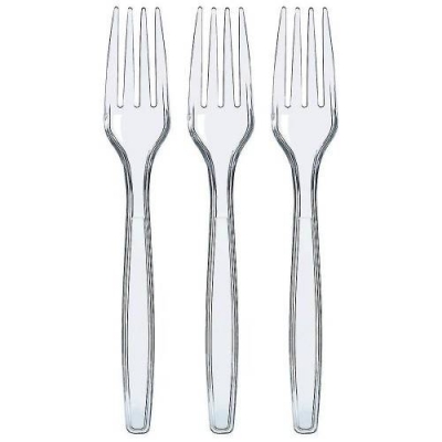 Furculite reutilizabile alb/transparent 50 buc/set