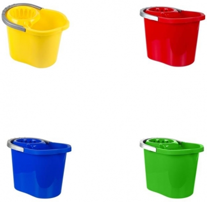 Galeata Gospodina, ovala din plastic, cu storcator detasabil, 13L, diverse culori