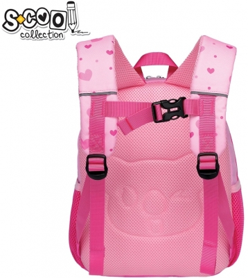 Ghiozdan Gradinita, ursulet, roz, S-Cool