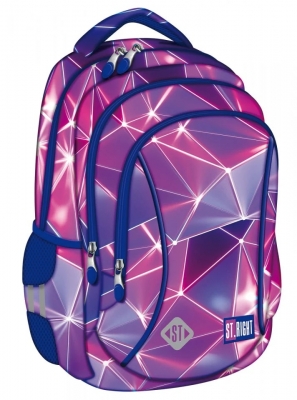Ghiozdan prescolari, 3 compartimente, ergonomic, impermeabil, elemente reflectorizante, colectia St.Right, Neon Party