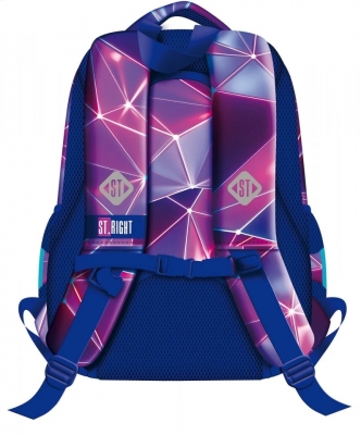 Ghiozdan prescolari, 3 compartimente, ergonomic, impermeabil, elemente reflectorizante, colectia St.Right, Neon Party