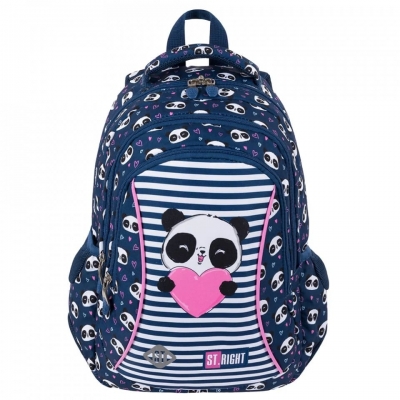 Ghiozdan prescolari, 3 compartimente, ergonomic, impermeabil, elemente reflectorizante, colectia St.Right, Love Panda