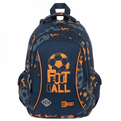 Ghiozdan prescolari, 3 compartimente, ergonomic, impermeabil, elemente reflectorizante, colectia St.Right, Soccer Balls