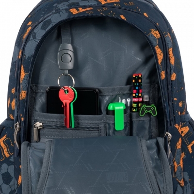 Ghiozdan prescolari, 3 compartimente, ergonomic, impermeabil, elemente reflectorizante, colectia St.Right, Soccer Balls