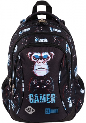 Ghiozdan prescolari, ergonomic, impermeabil, colectia St.Right, Blue Gamer