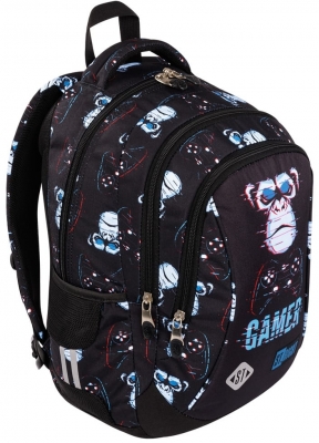 Ghiozdan prescolari, ergonomic, impermeabil, colectia St.Right, Blue Gamer