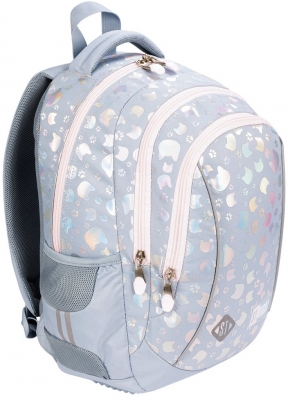 Ghiozdan prescolari, ergonomic, impermeabil, colectia St.Right Silver Cats