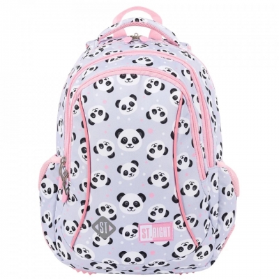 Ghiozdan prescolari ergonomic, impermeabil, elemente reflectorizante, colectia St.Right, Grey Panda