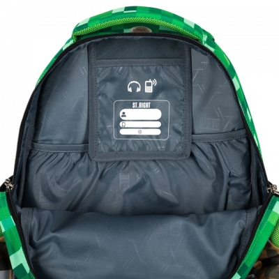 Ghiozdan scolar 4 compartimente, ergonomic, impermeabil, colectia St.Right Px