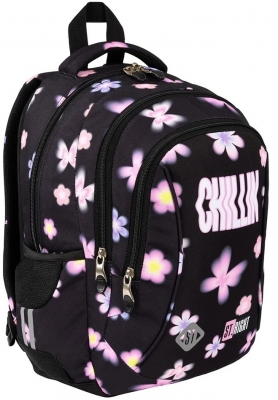 Ghiozdan ergonomic St.Right, 3 compartimente, Flower Mood