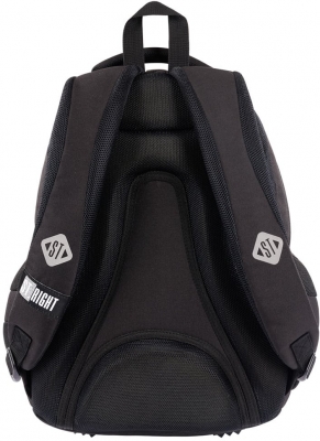 Ghiozdan scolar cu 4 compartimente, ergonomic, iImpermeabil, colectia St.Right Black Cats + cadou set agenda cu pix, St.Majewski, Wednesday mov