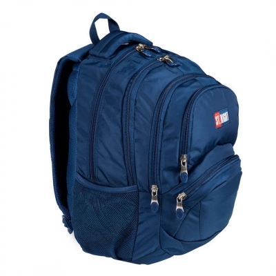 Ghiozdan scolar, 4 compartimente, St.Right Navy Blue