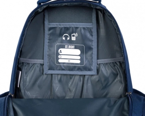 Ghiozdan scolar, 4 compartimente, St.Right Navy Blue