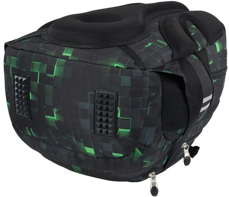 Ghiozdan St.Right, 4 compartimente, ergonomic, impermeabil, Green Game 
