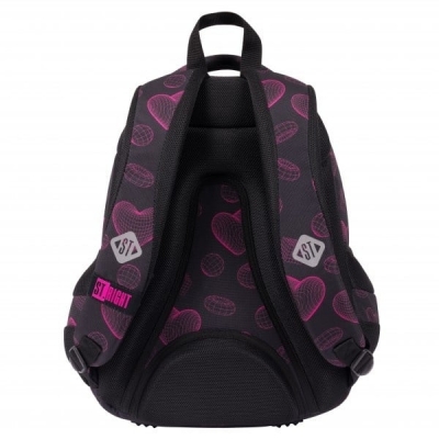 Ghiozdan St.Right, ergonomic, impermeabil, colectia Virtual Heart + cadou set agenda cu pix, St.Majewski, Wednesday mov