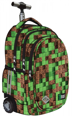Ghiozdan troler, St.Right, roti silicon, impermeabil, colectia Pixel Cubes