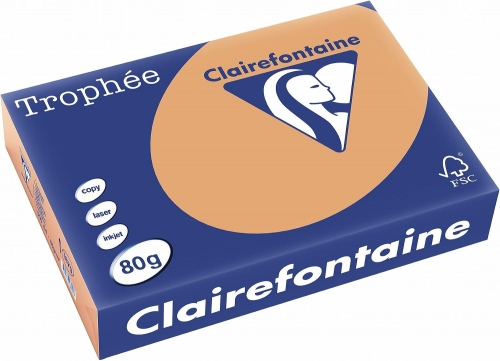 Hartie copiator A4, 80 g/mp, Clairefontaine Trophee Pastel, Caramel, 500 coli/top