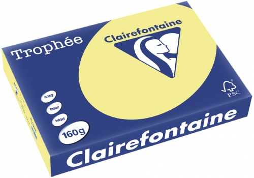 Hartie copiator A4, 160 g/mp, Clairefontaine Trophee Pastel, Daffodil, 250 coli/top