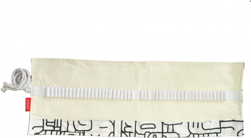 Husa Roll Wrap, pentru creioane, 48 pozitii, culoare negru/alb, Herlitz